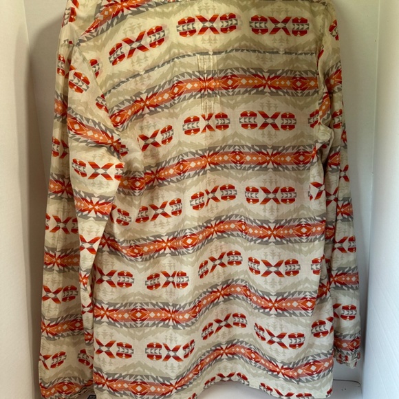 Pendleton button up silk blend sheer patterned top size medium - Picture 5 of 5